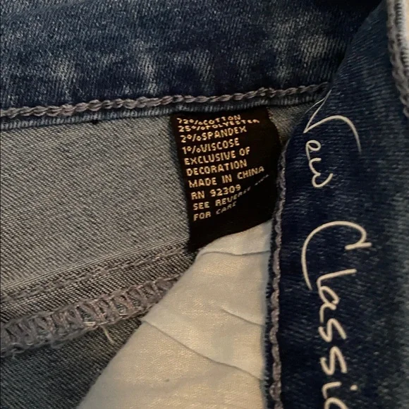 DG2 New Classic Stretch Denim Embellished Heart Jeans Chambray 6 New - Picture 12 of 16